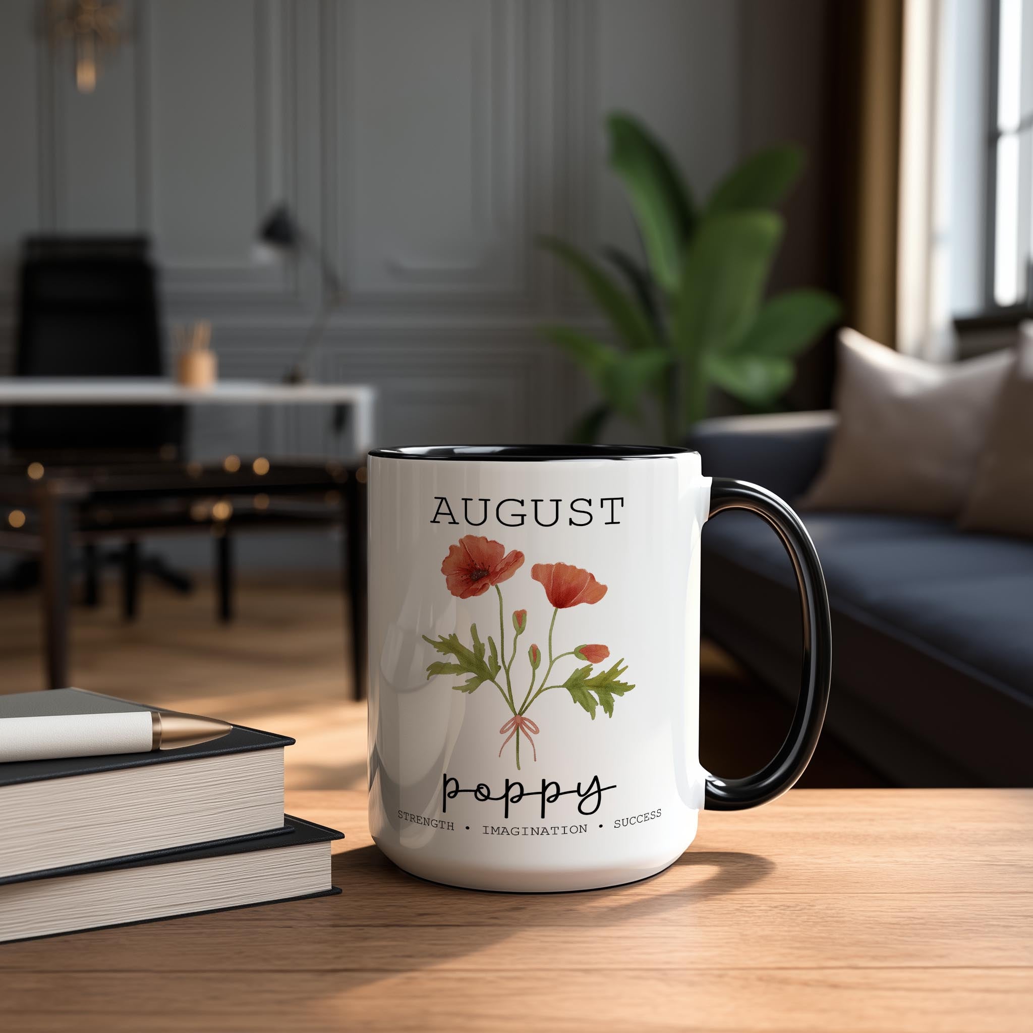 August - Poppy - Birth Month Flower Mug