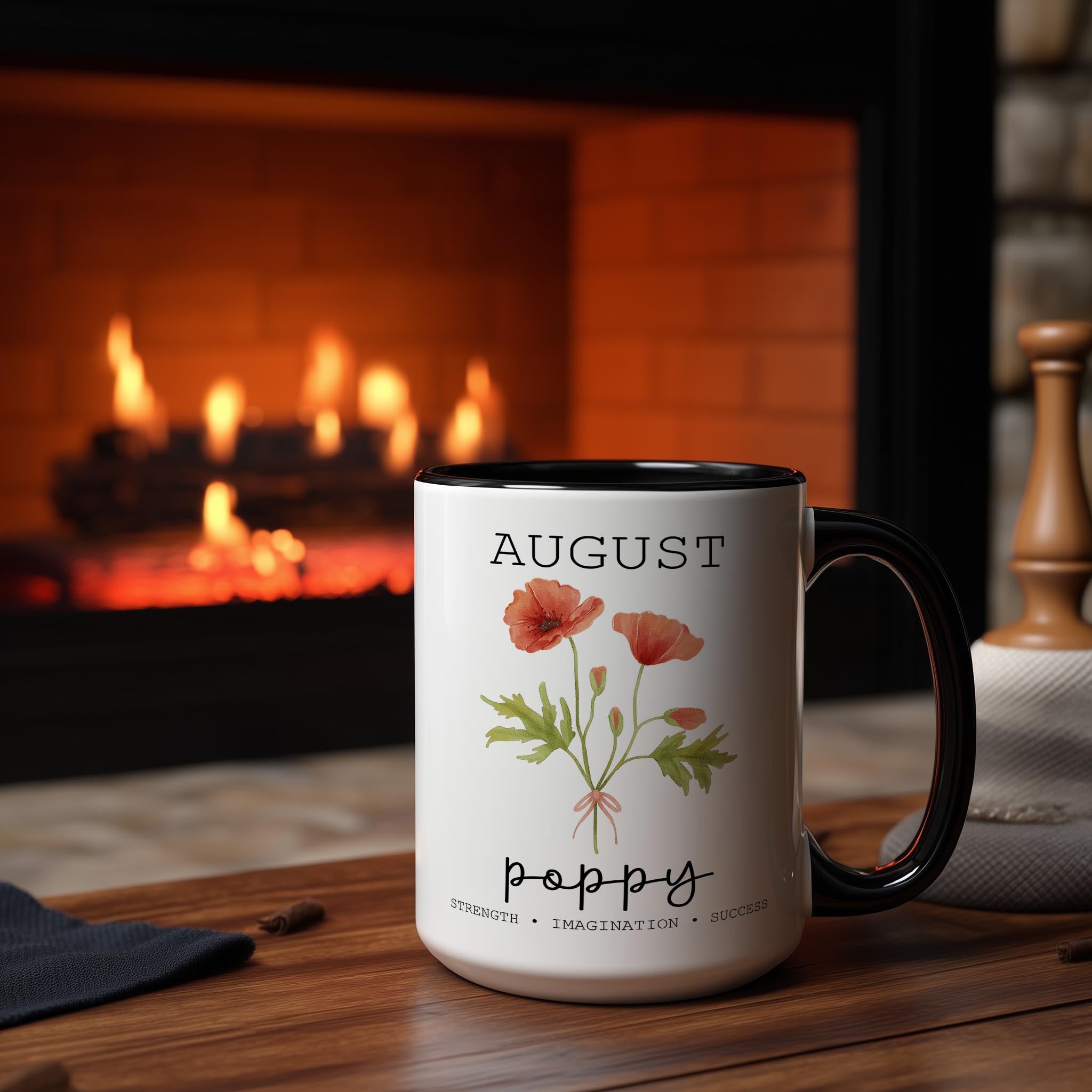 August - Poppy - Birth Month Flower Mug