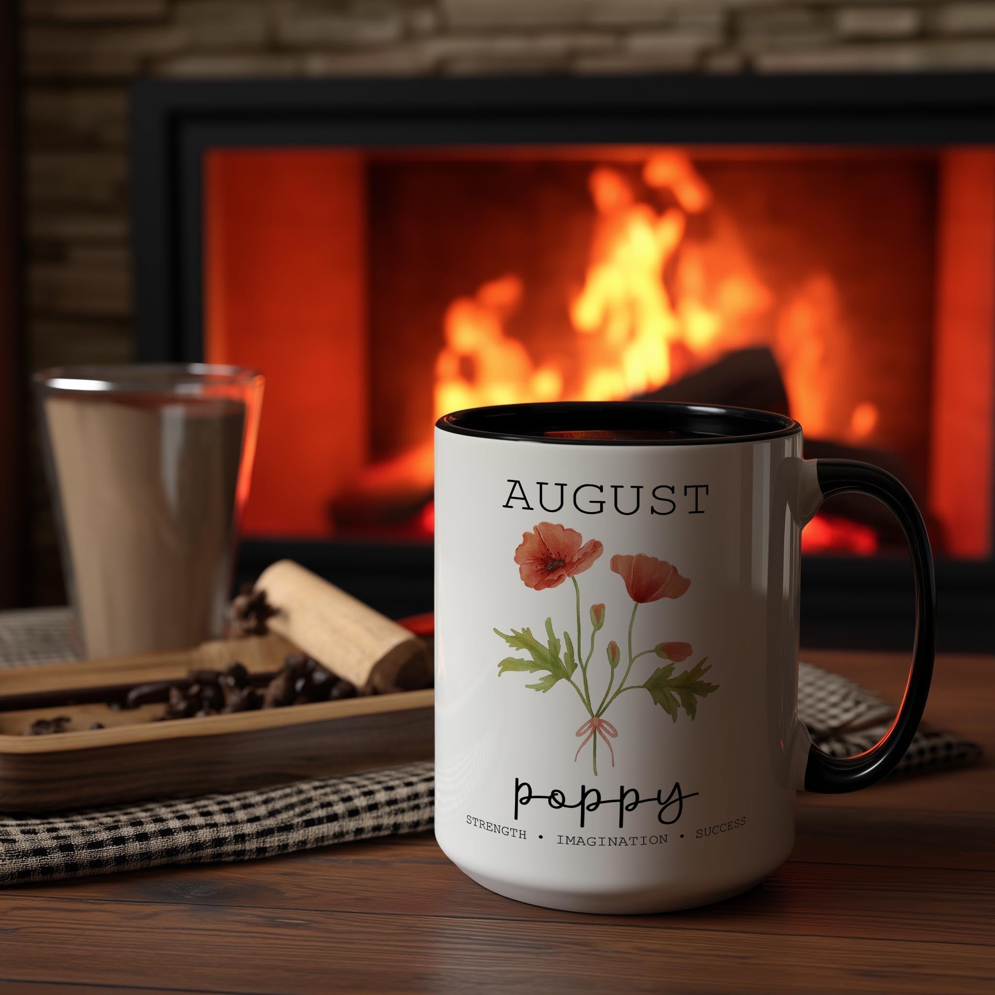 August - Poppy - Birth Month Flower Mug