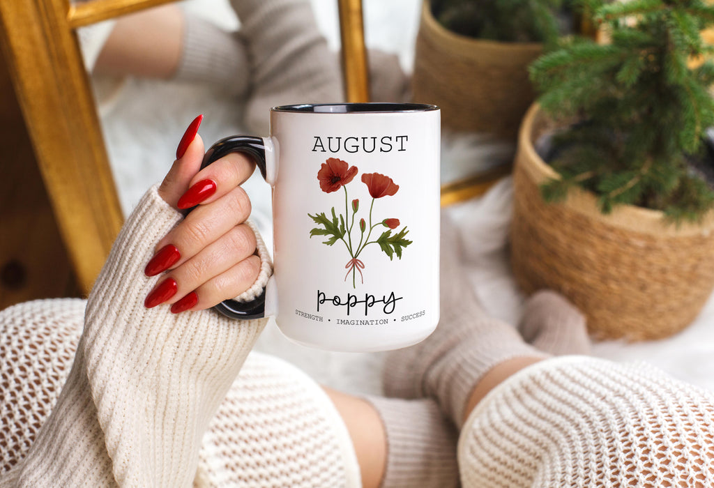 August - Poppy - Birth Month Flower Mug