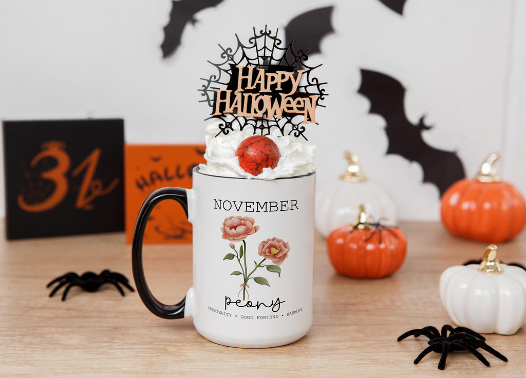 November - Peony - Birth Month Flower Mug