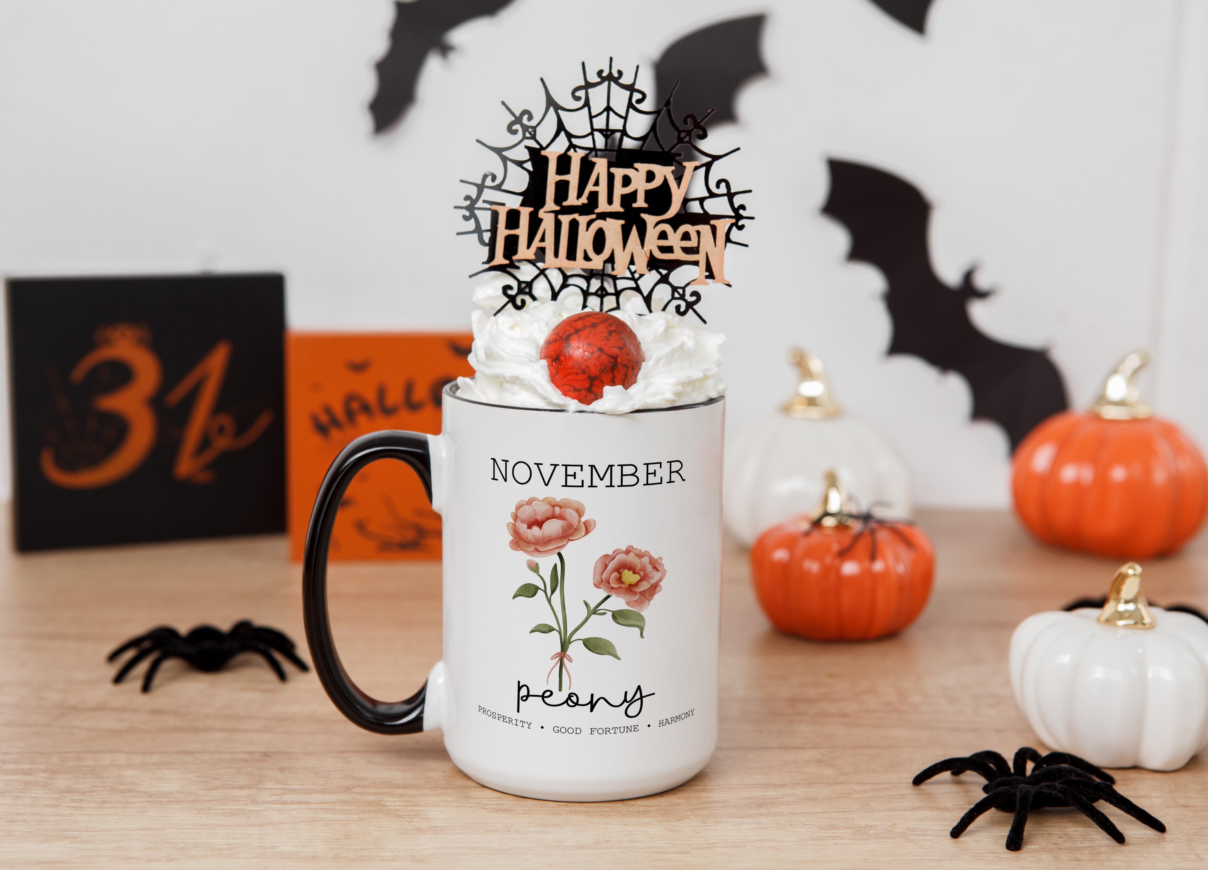 November - Peony - Birth Month Flower Mug