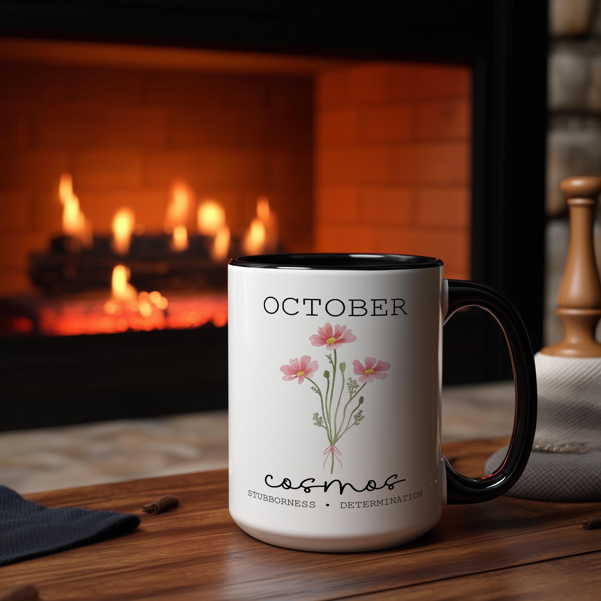 October - Cosmos - Birth Month Flower Mug