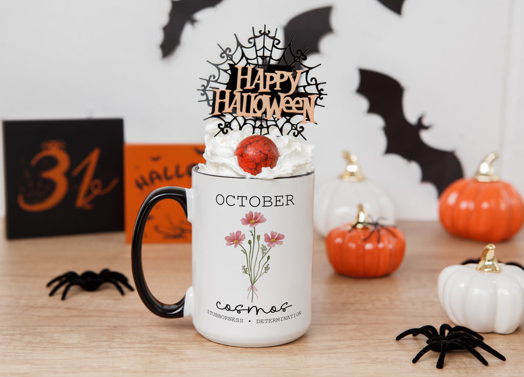 October - Cosmos - Birth Month Flower Mug