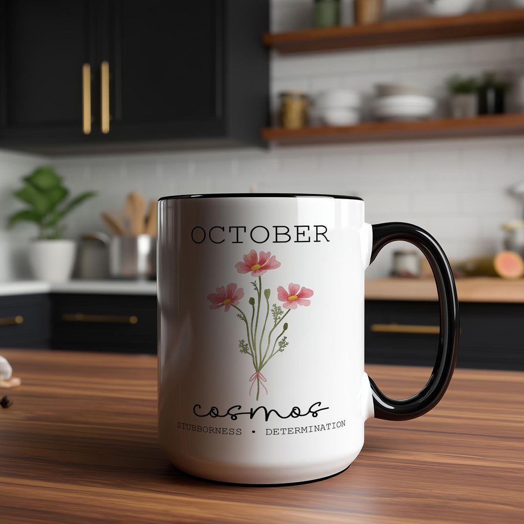 October - Cosmos - Birth Month Flower Mug