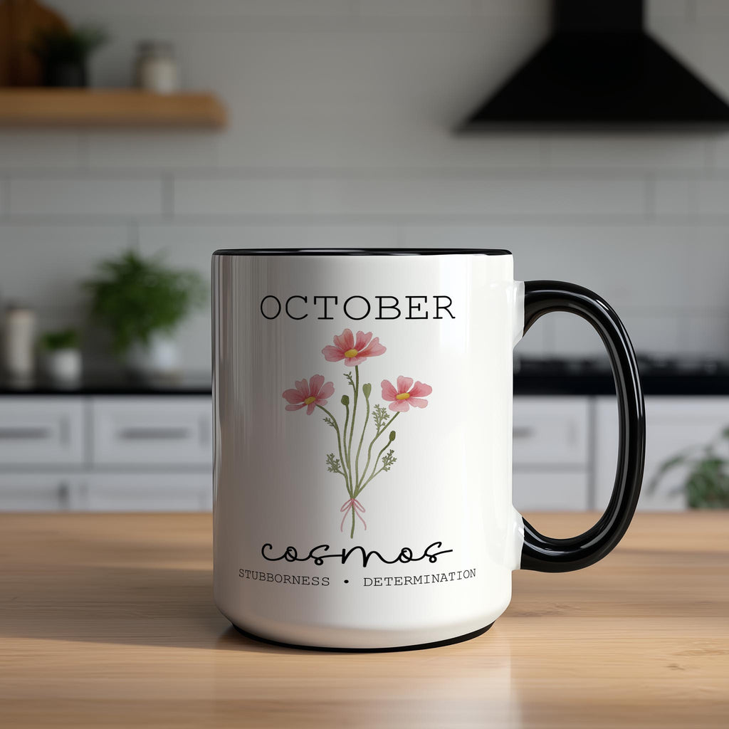 October - Cosmos - Birth Month Flower Mug