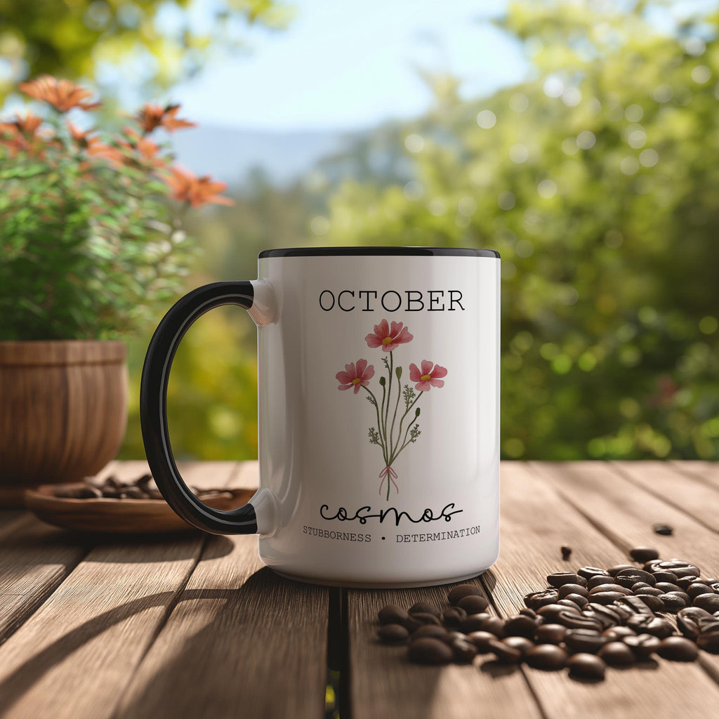 October - Cosmos - Birth Month Flower Mug