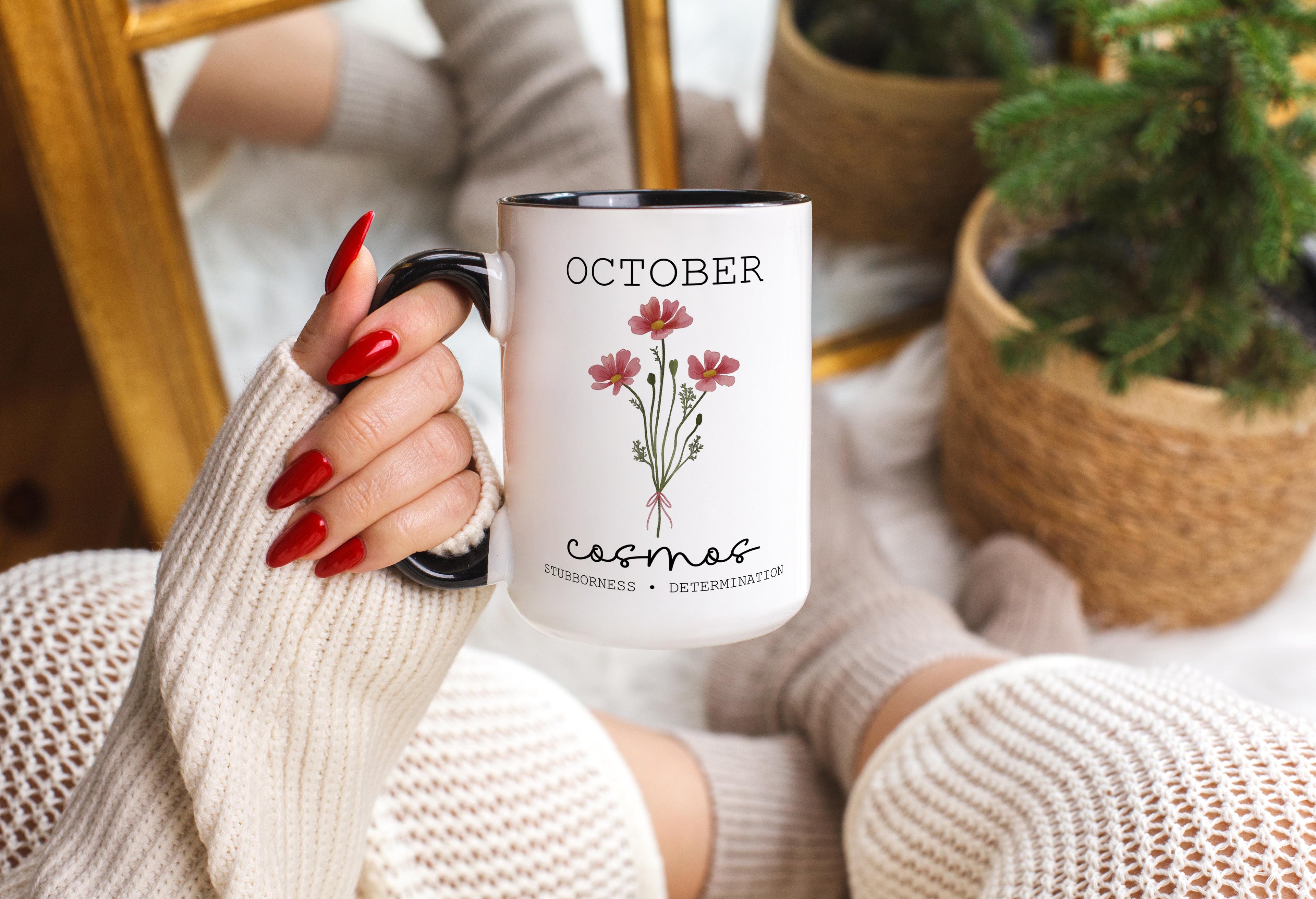 October - Cosmos - Birth Month Flower Mug