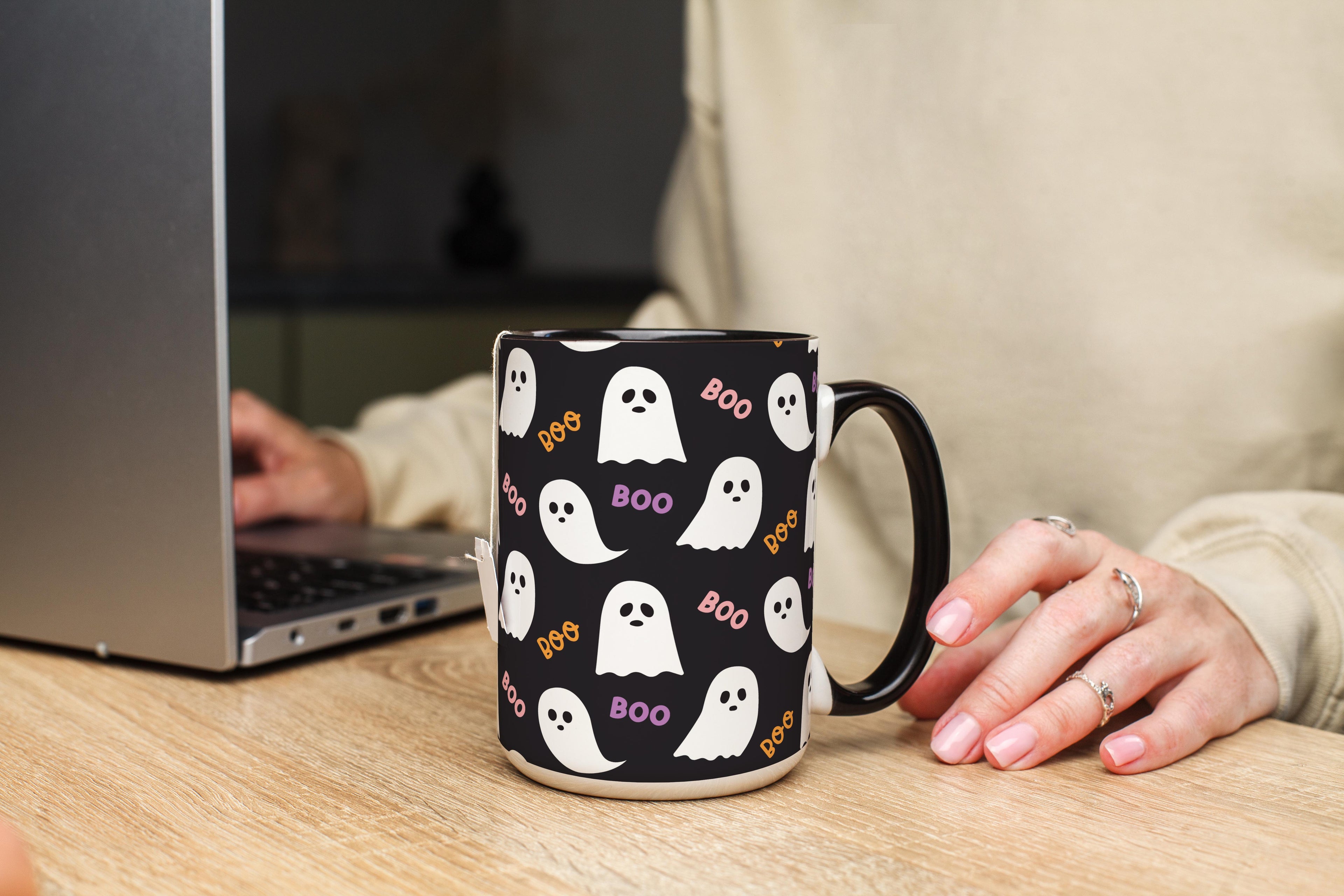 Cute Ghost "Boo!" - Halloween Mug
