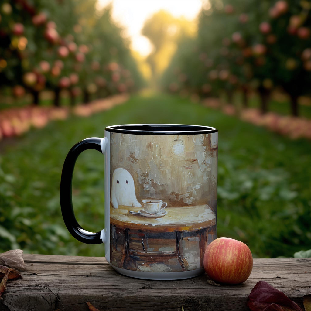 Oil Painted Ghosts drinking Coffee - Halloween Mug