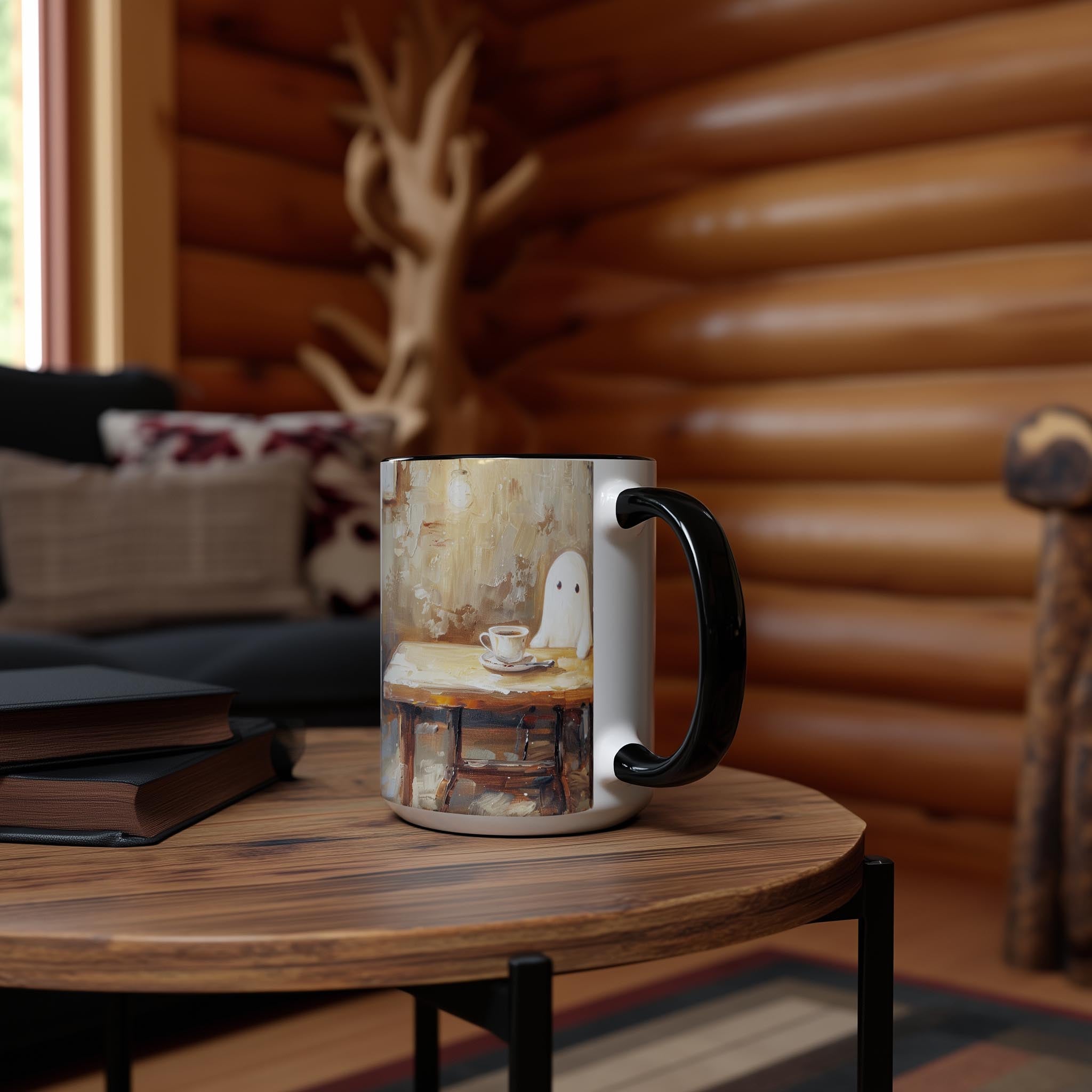 Oil Painted Ghosts drinking Coffee - Halloween Mug