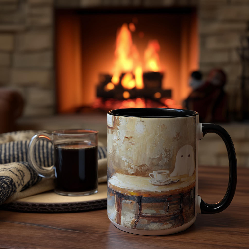 Oil Painted Ghosts drinking Coffee - Halloween Mug