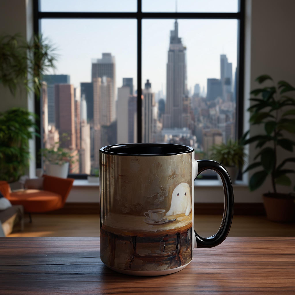 Oil Painted Ghosts drinking Coffee - Halloween Mug