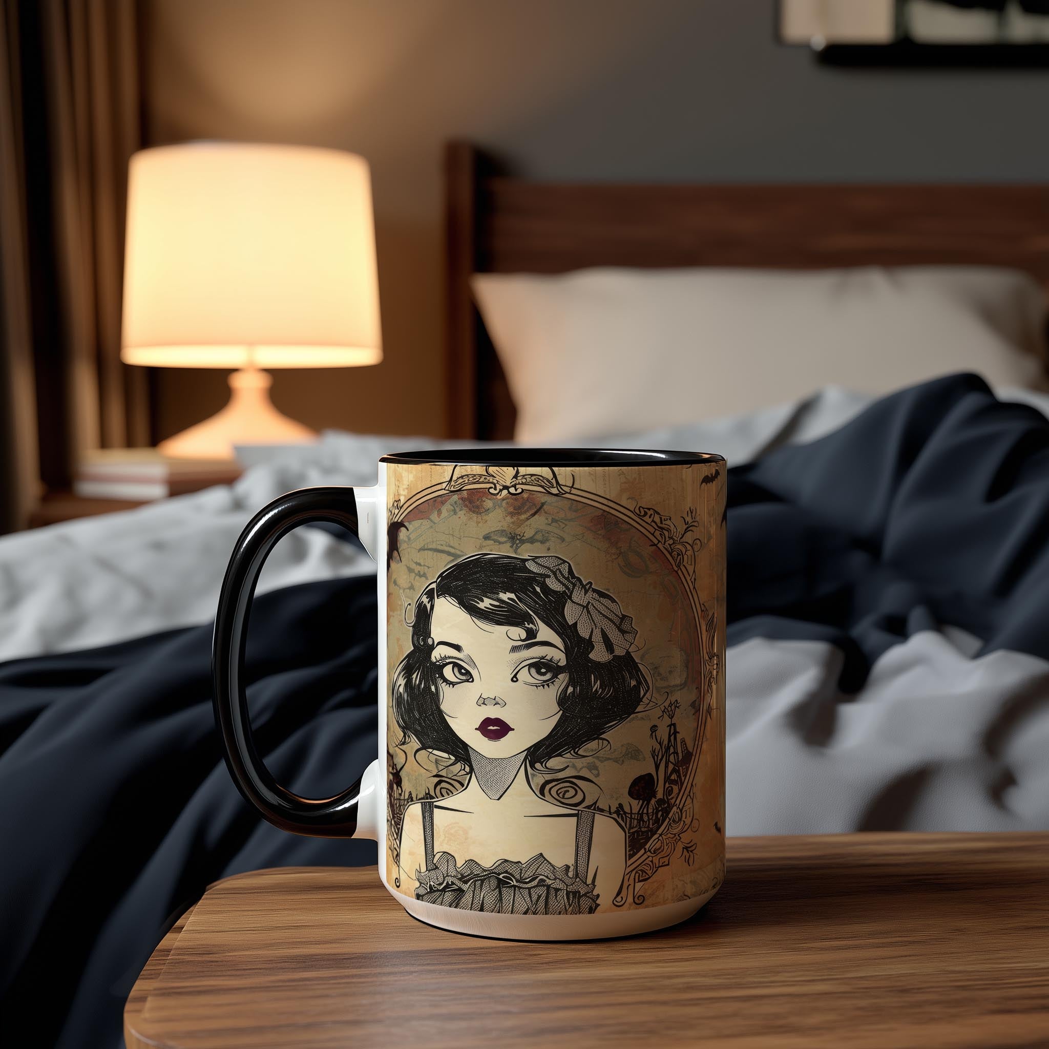 Cute Goth Girl Portrait - Halloween Mug