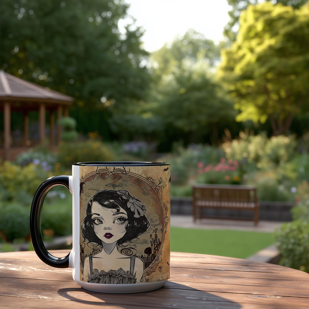 Cute Goth Girl Portrait - Halloween Mug