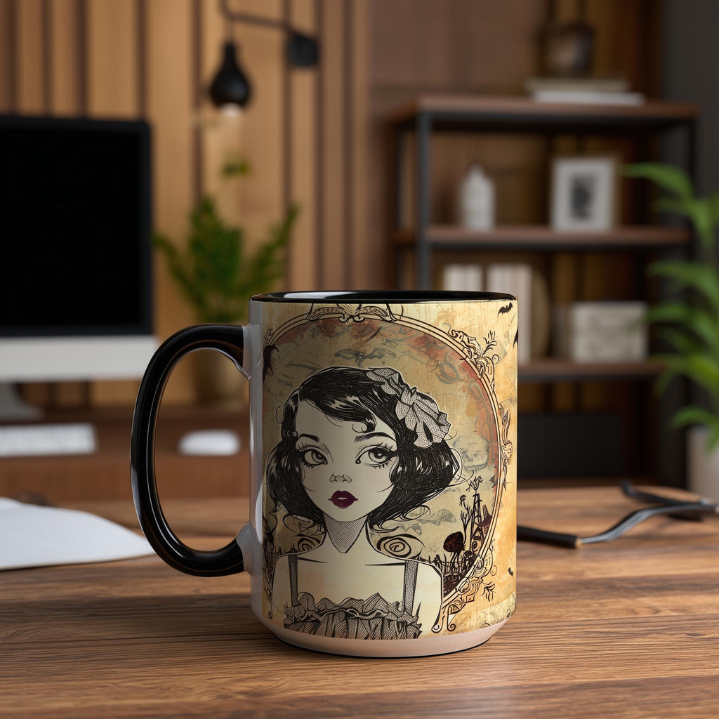 Cute Goth Girl Portrait - Halloween Mug