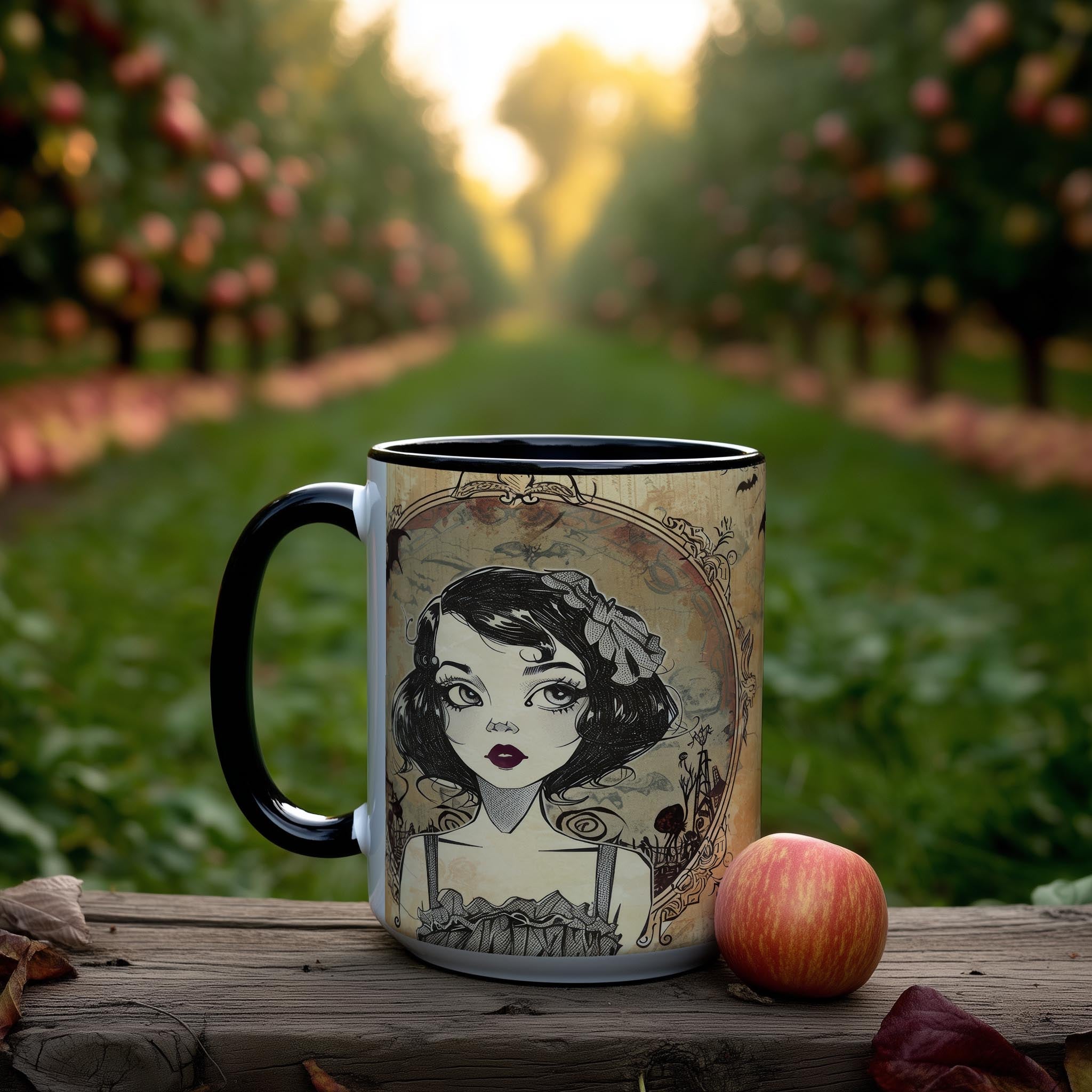 Cute Goth Girl Portrait - Halloween Mug