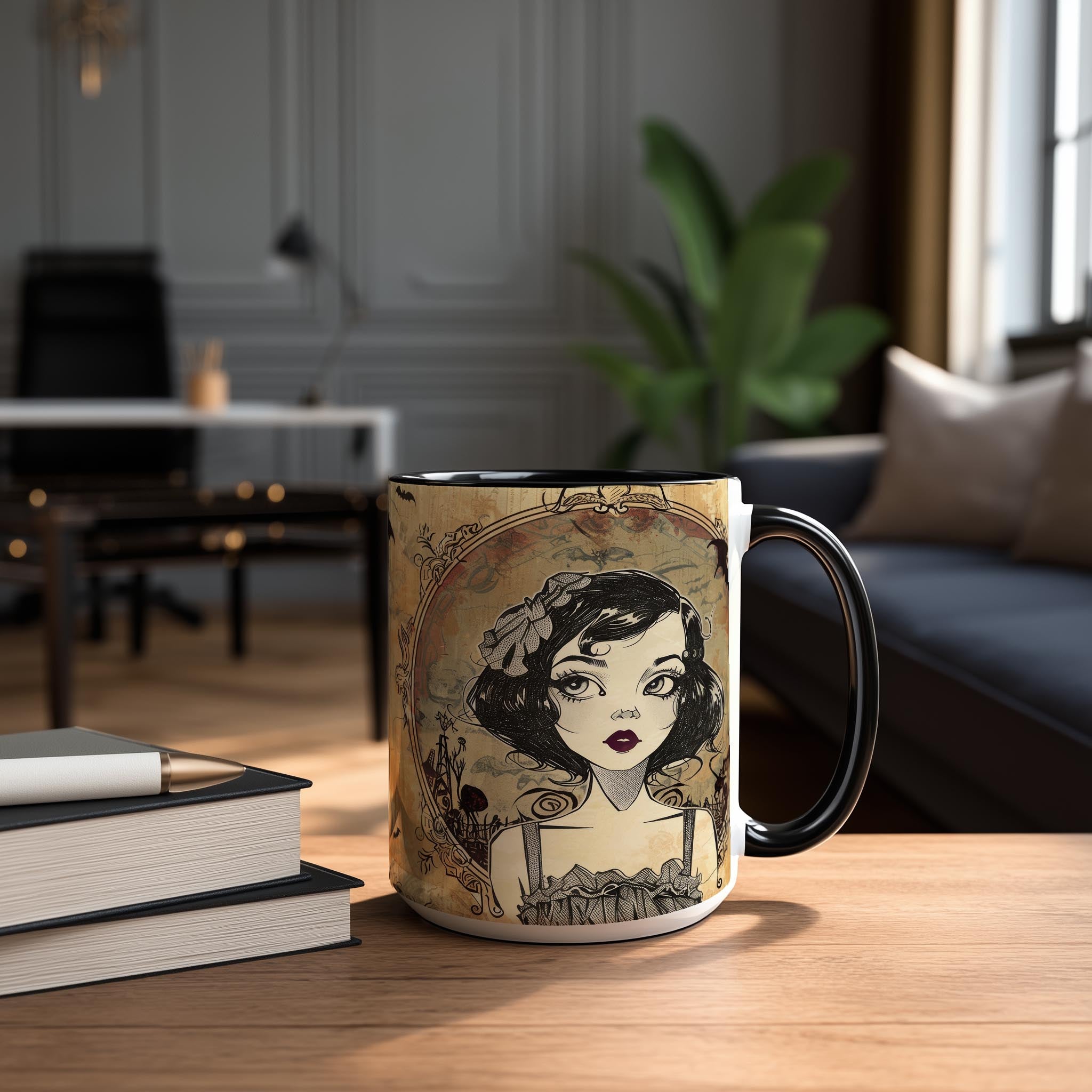 Cute Goth Girl Portrait - Halloween Mug