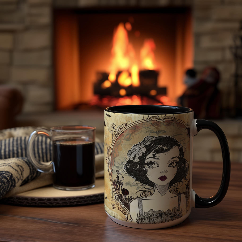 Cute Goth Girl Portrait - Halloween Mug