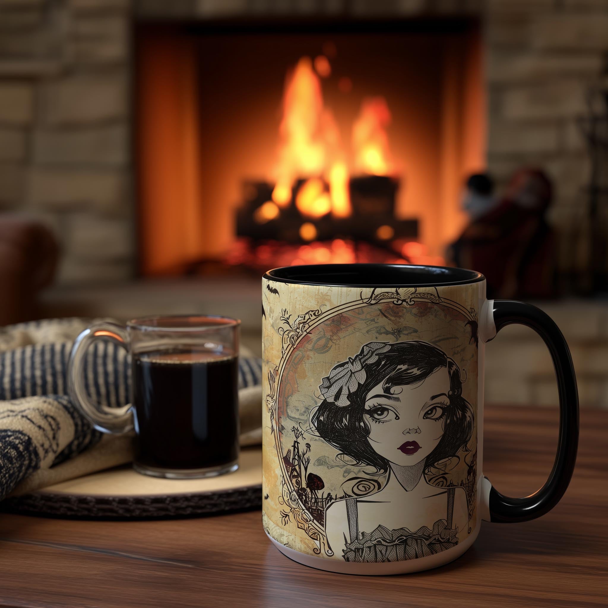 Cute Goth Girl Portrait - Halloween Mug