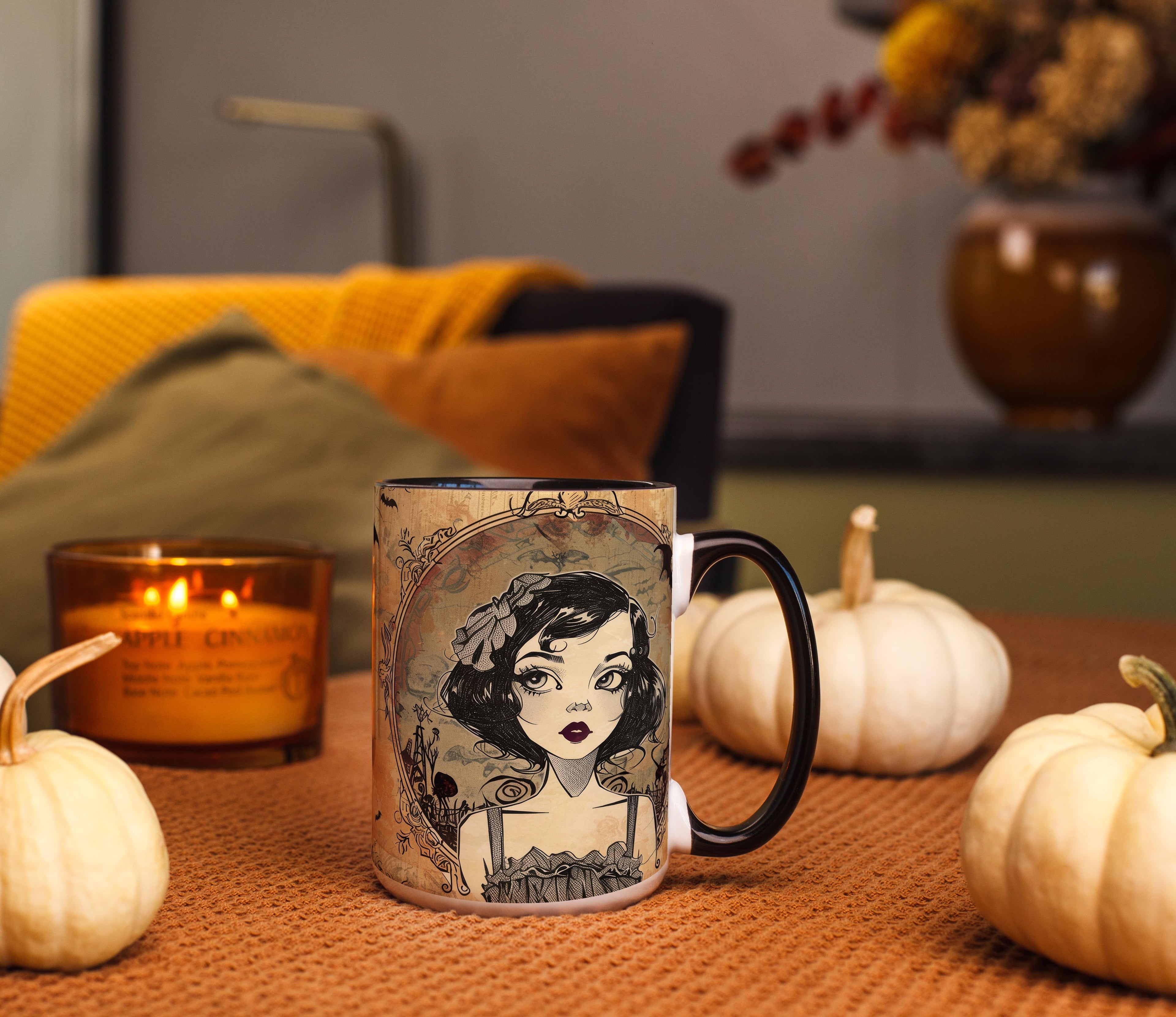 Cute Goth Girl Portrait - Halloween Mug