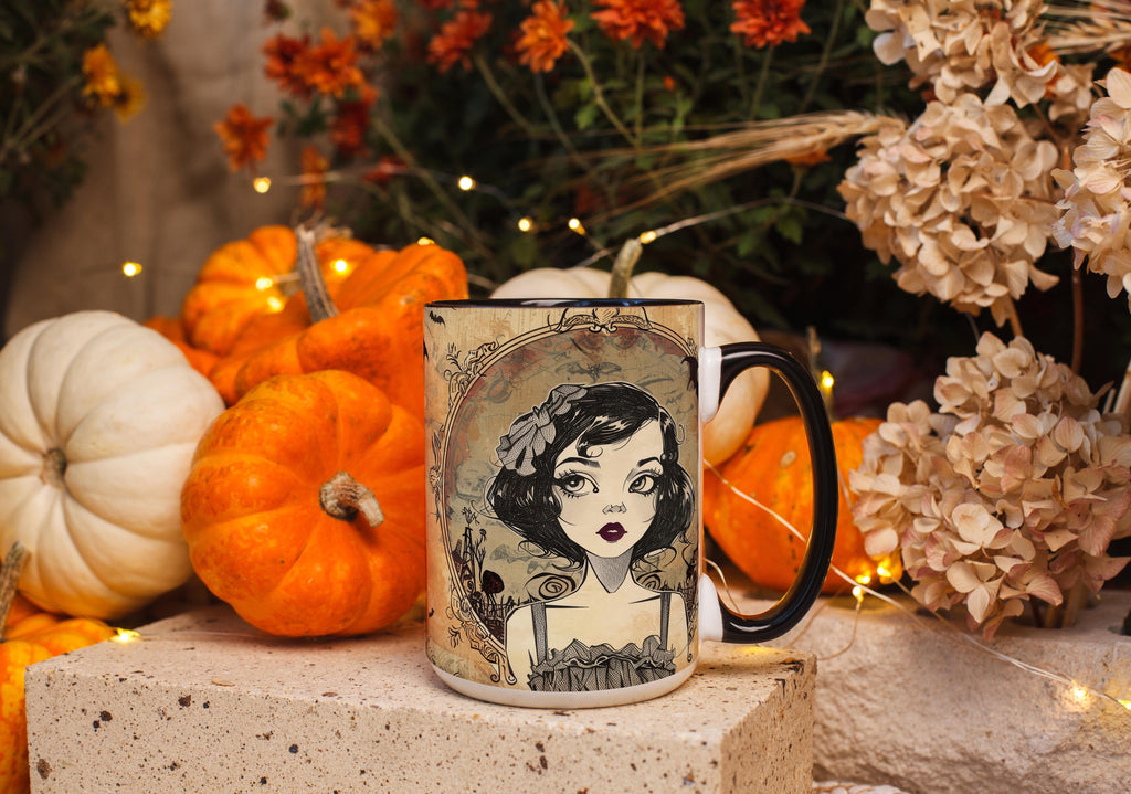 Cute Goth Girl Portrait - Halloween Mug