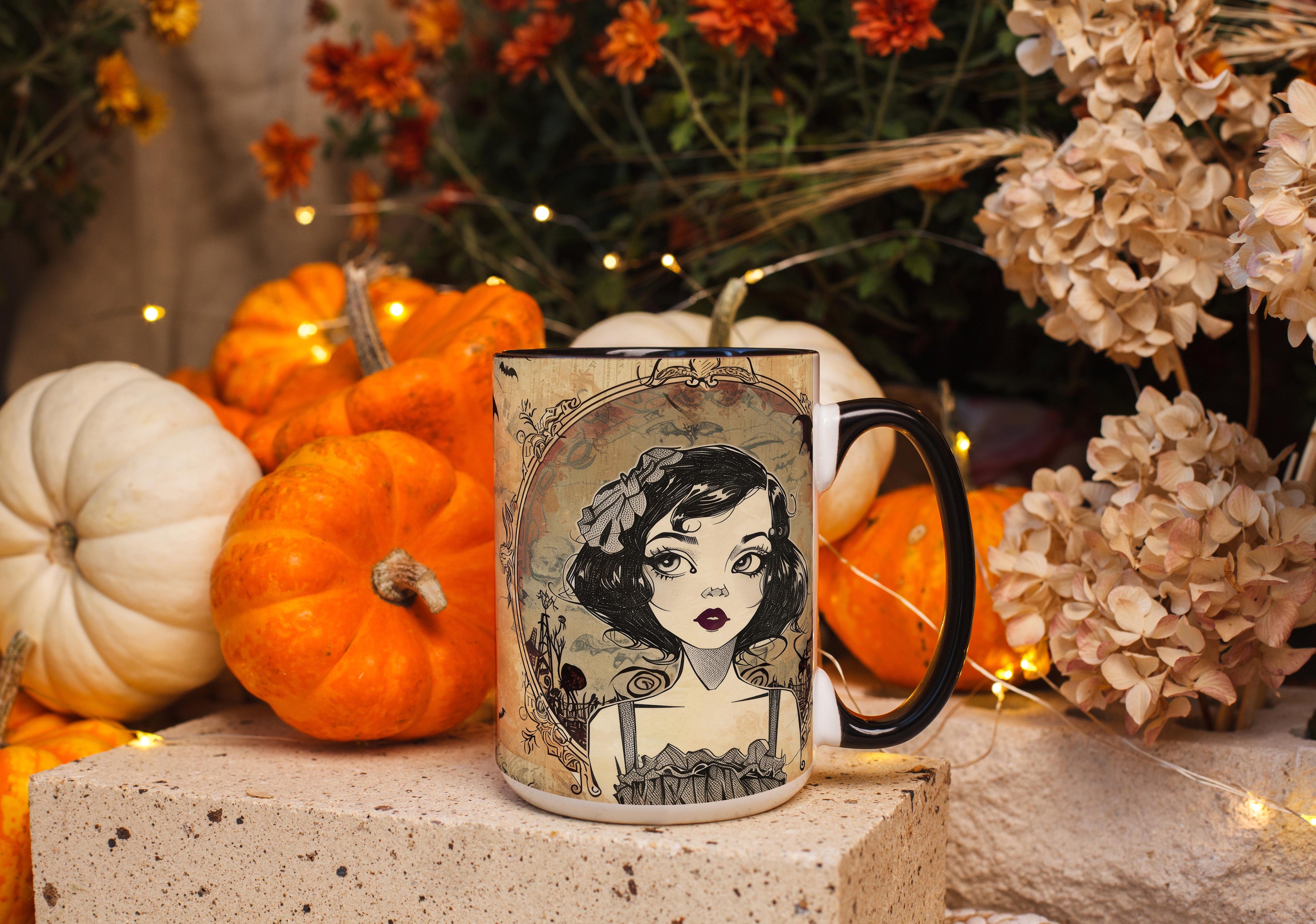 Cute Goth Girl Portrait - Halloween Mug