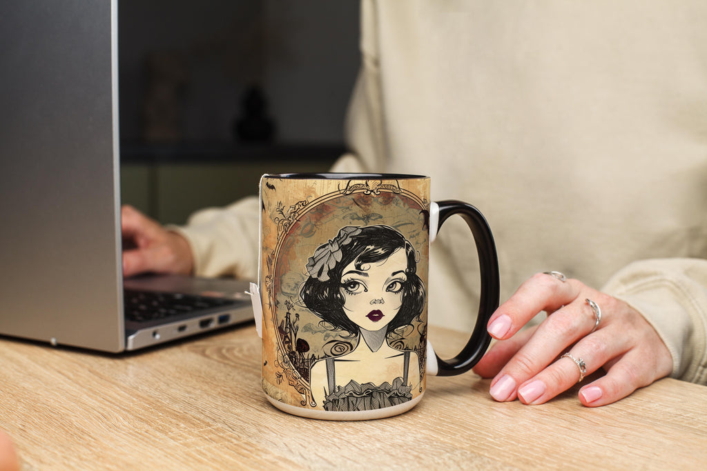 Cute Goth Girl Portrait - Halloween Mug