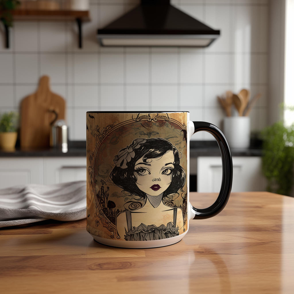 Cute Goth Girl Portrait - Halloween Mug