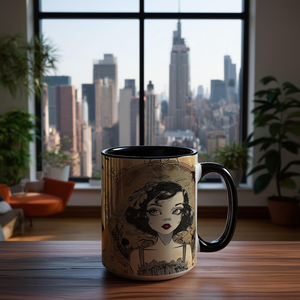 Cute Goth Girl Portrait - Halloween Mug