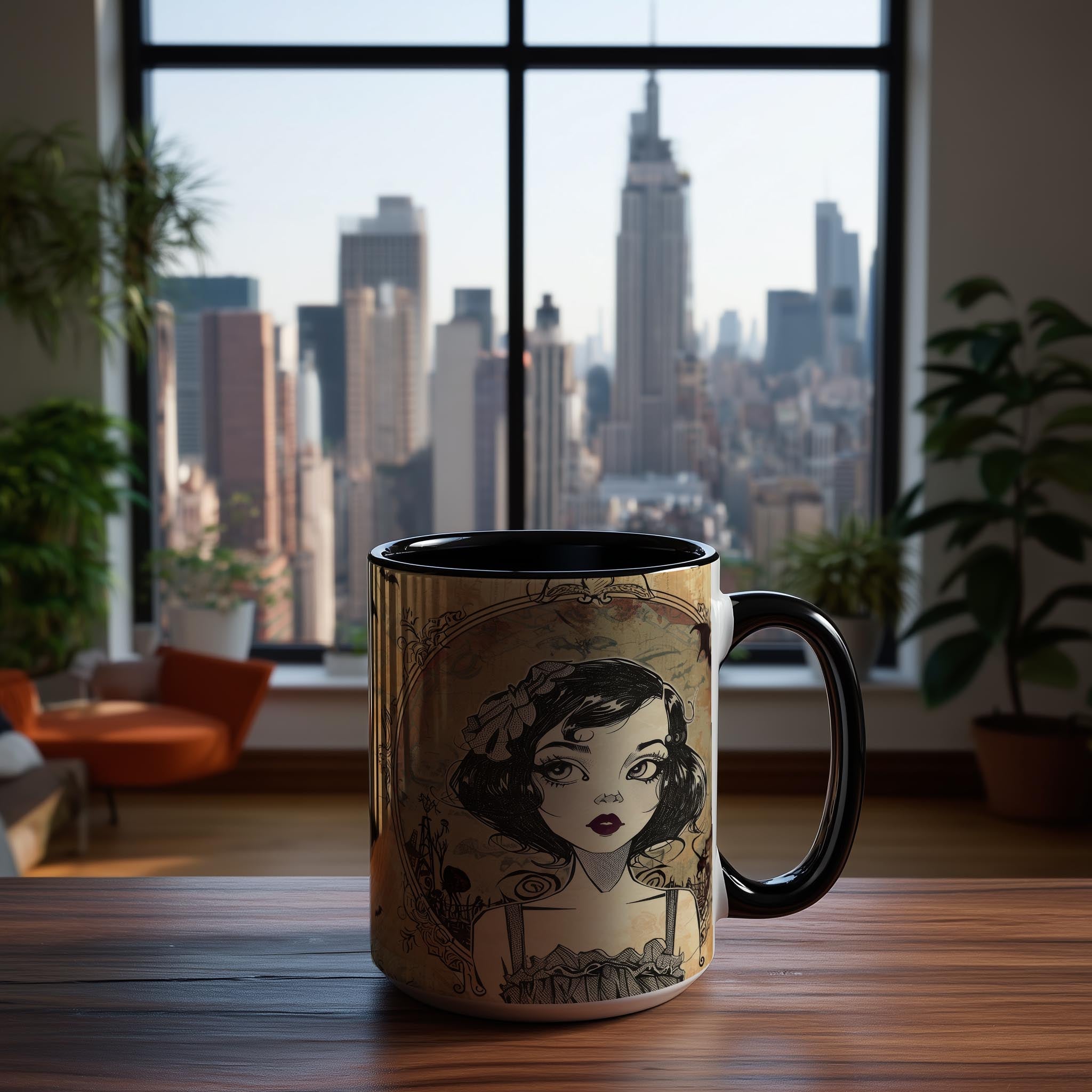 Cute Goth Girl Portrait - Halloween Mug