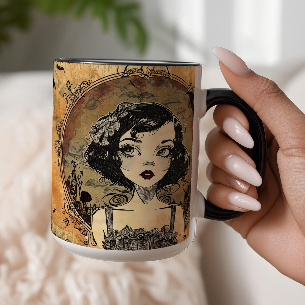 Cute Goth Girl Portrait - Halloween Mug