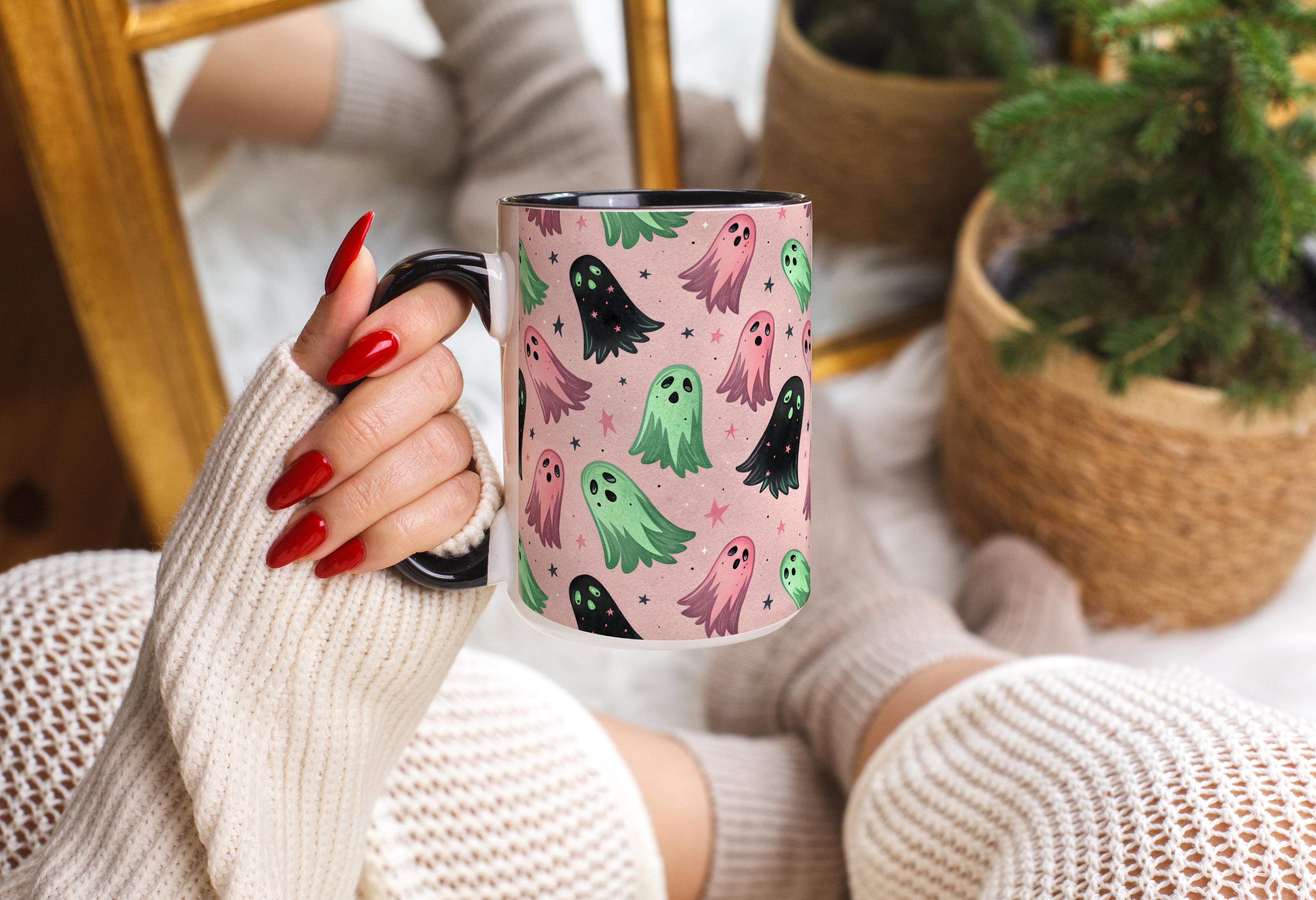 Fabulous Ghosts Pattern - Halloween Mug