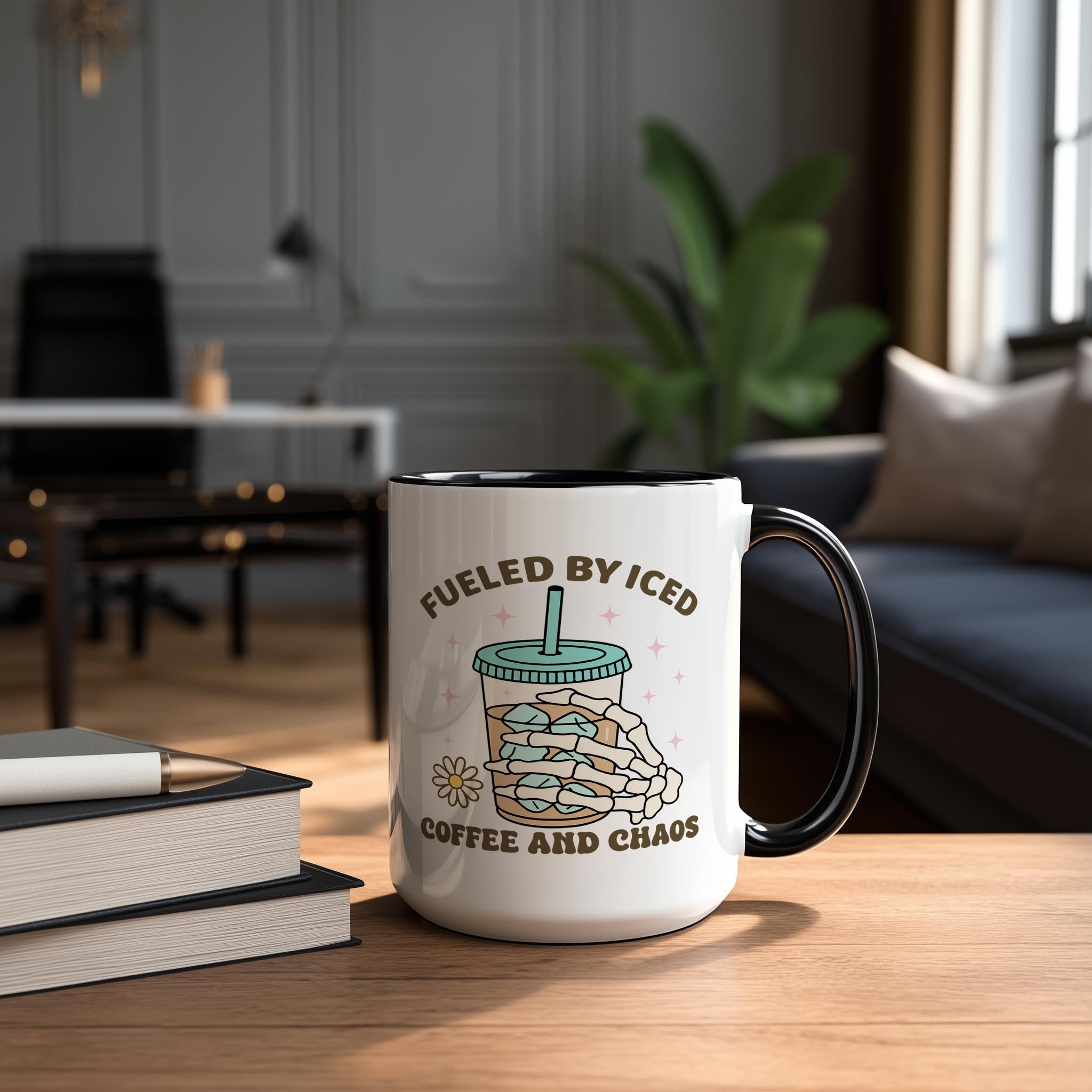 Fueled by Iced Coffee And Chaos - Coffee Lovers Mug