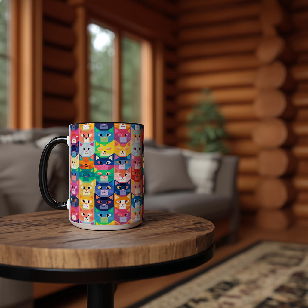 Geometric Art Cats - Pet Lovers Mug