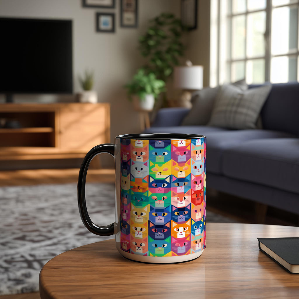 Geometric Art Cats - Pet Lovers Mug