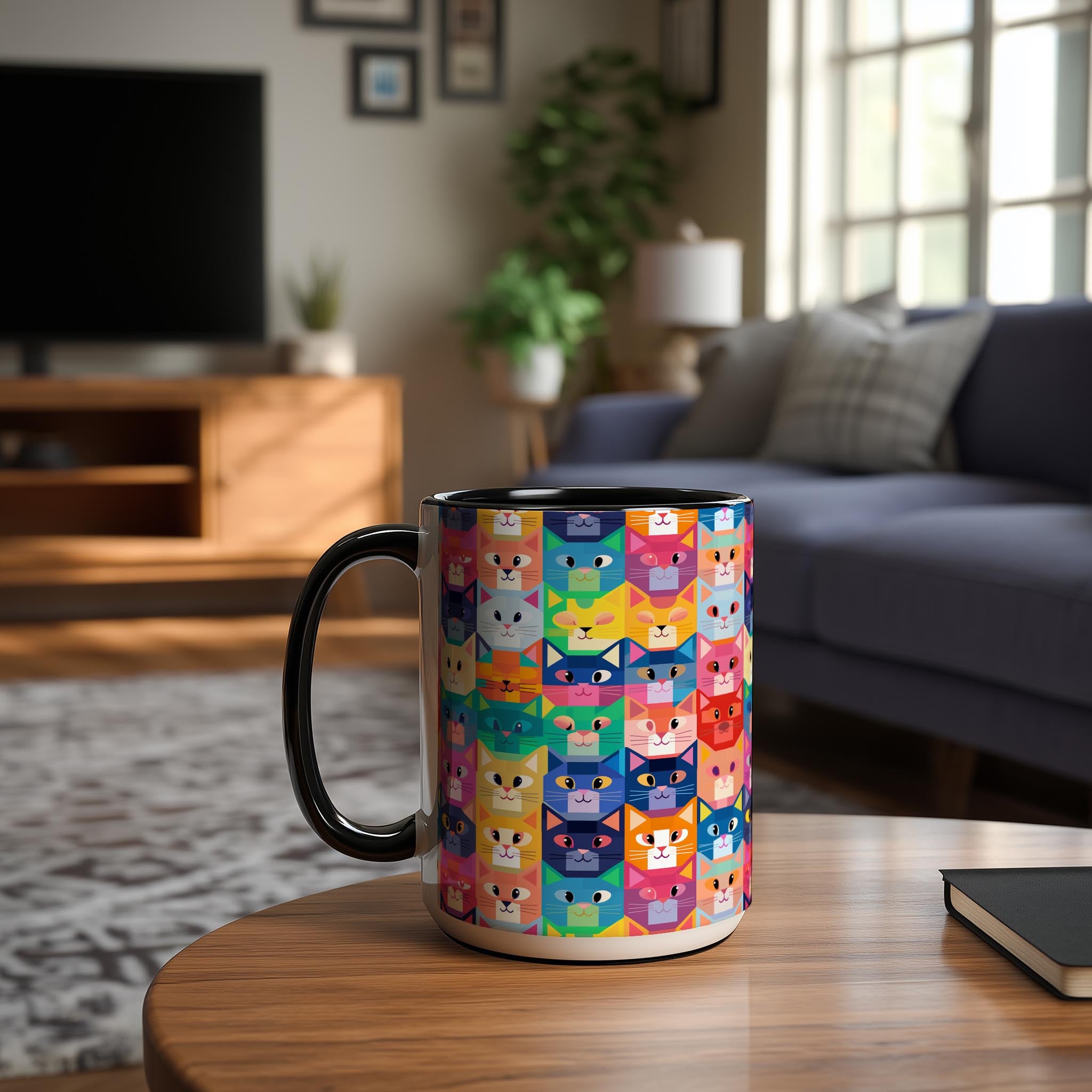 Geometric Art Cats - Pet Lovers Mug