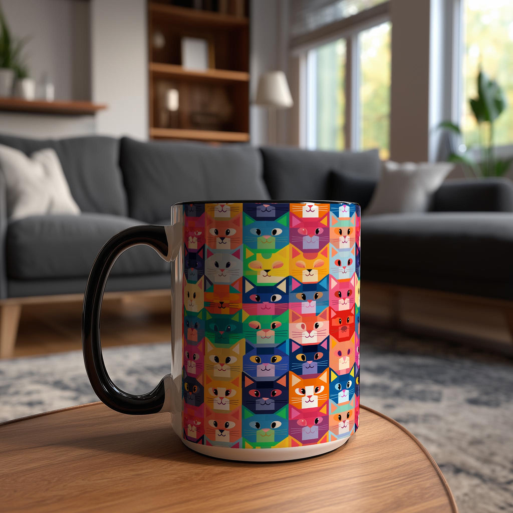Geometric Art Cats - Pet Lovers Mug