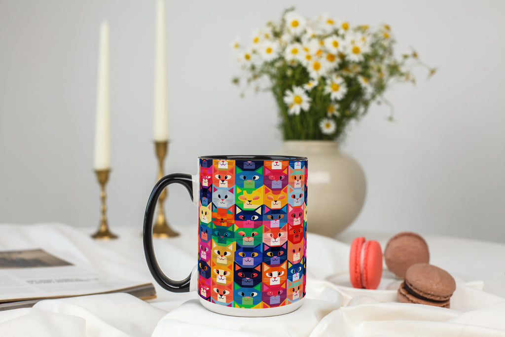 Geometric Art Cats - Pet Lovers Mug