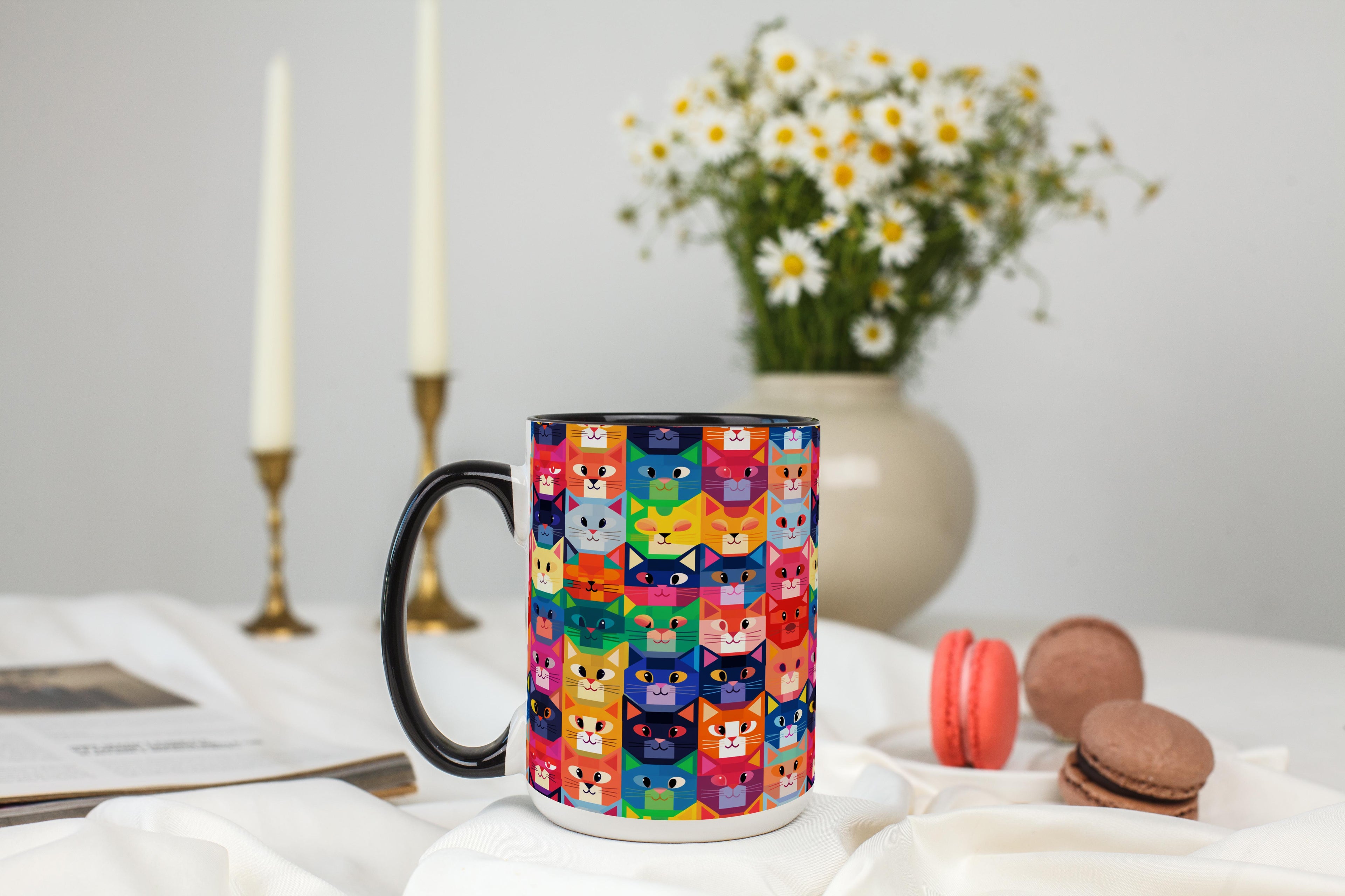 Geometric Art Cats - Pet Lovers Mug