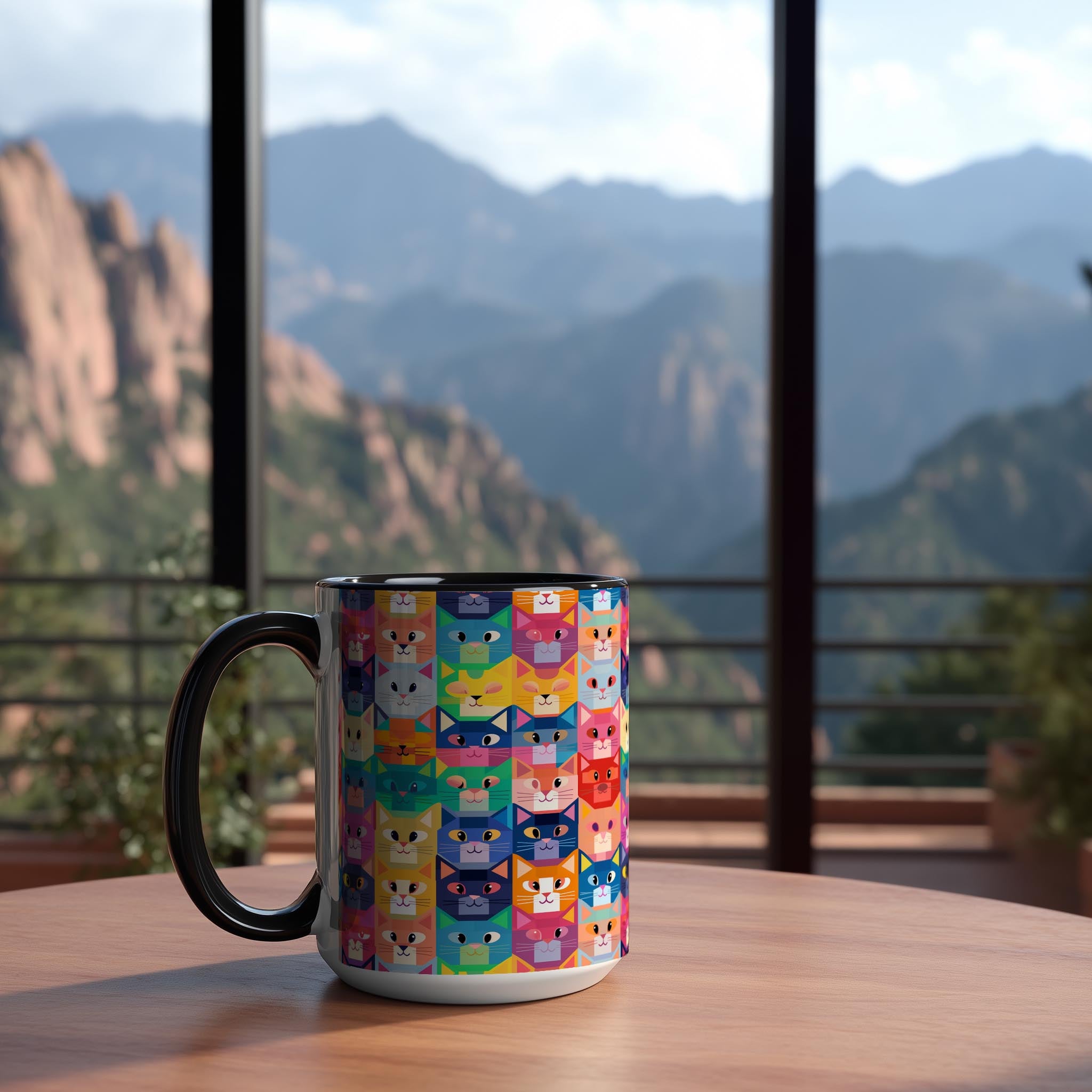 Geometric Art Cats - Pet Lovers Mug