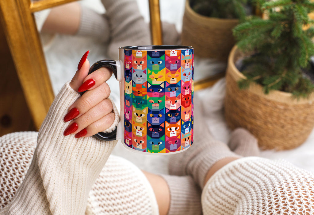 Geometric Art Cats - Pet Lovers Mug