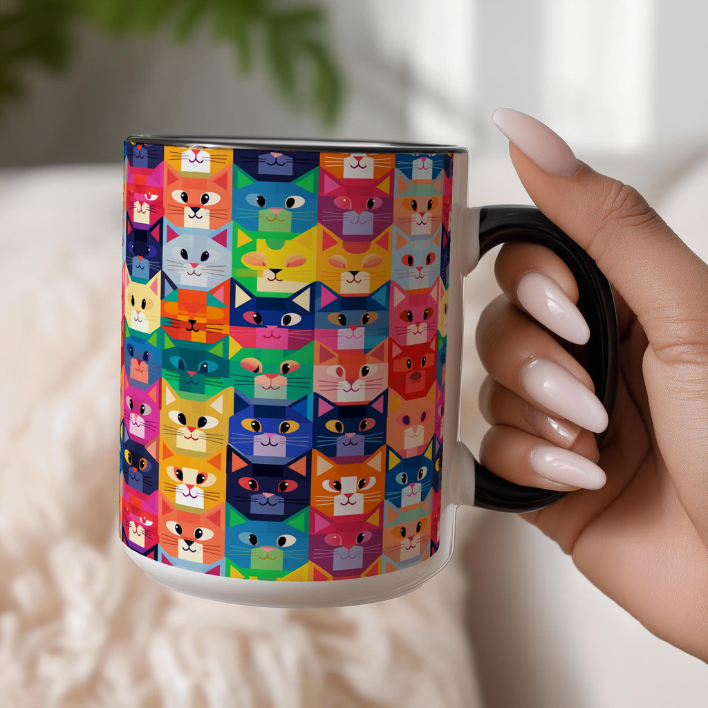 Geometric Art Cats - Pet Lovers Mug