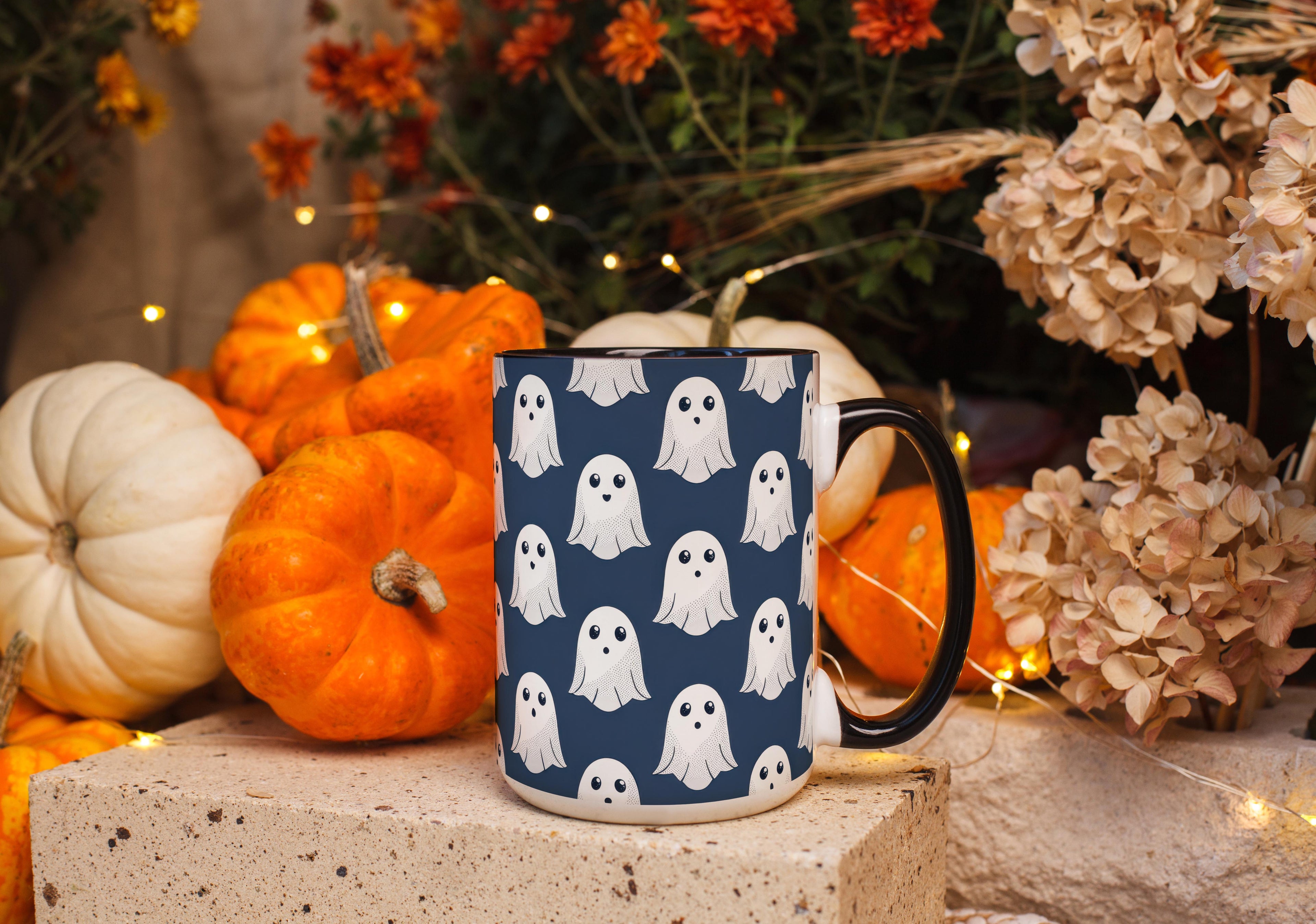 Cute Ghost Pattern - Halloween Mug