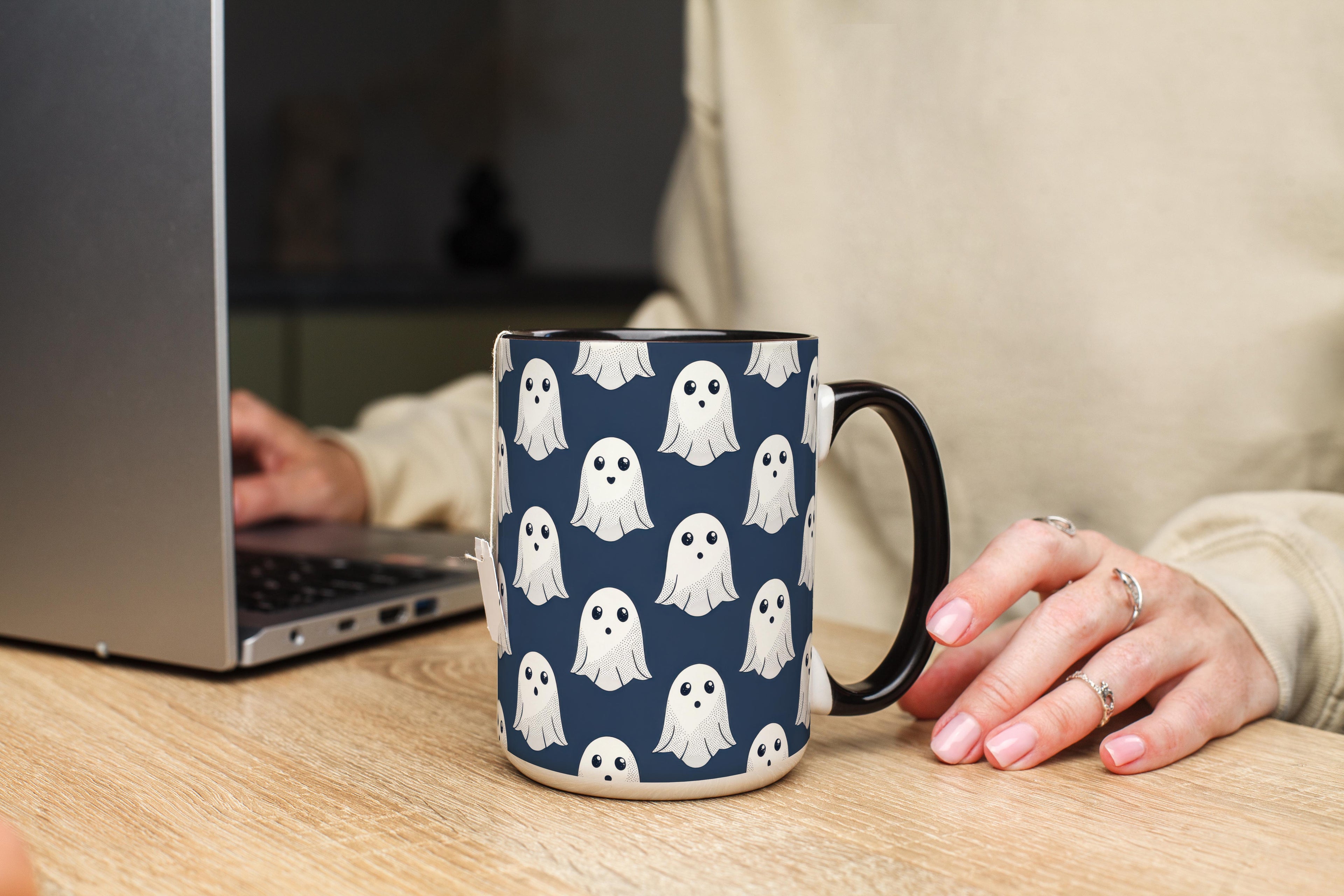 Cute Ghost Pattern - Halloween Mug