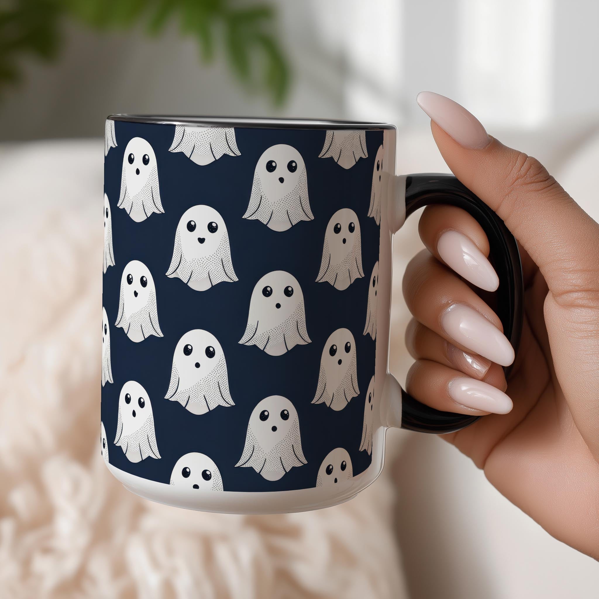 Cute Ghost Pattern - Halloween Mug