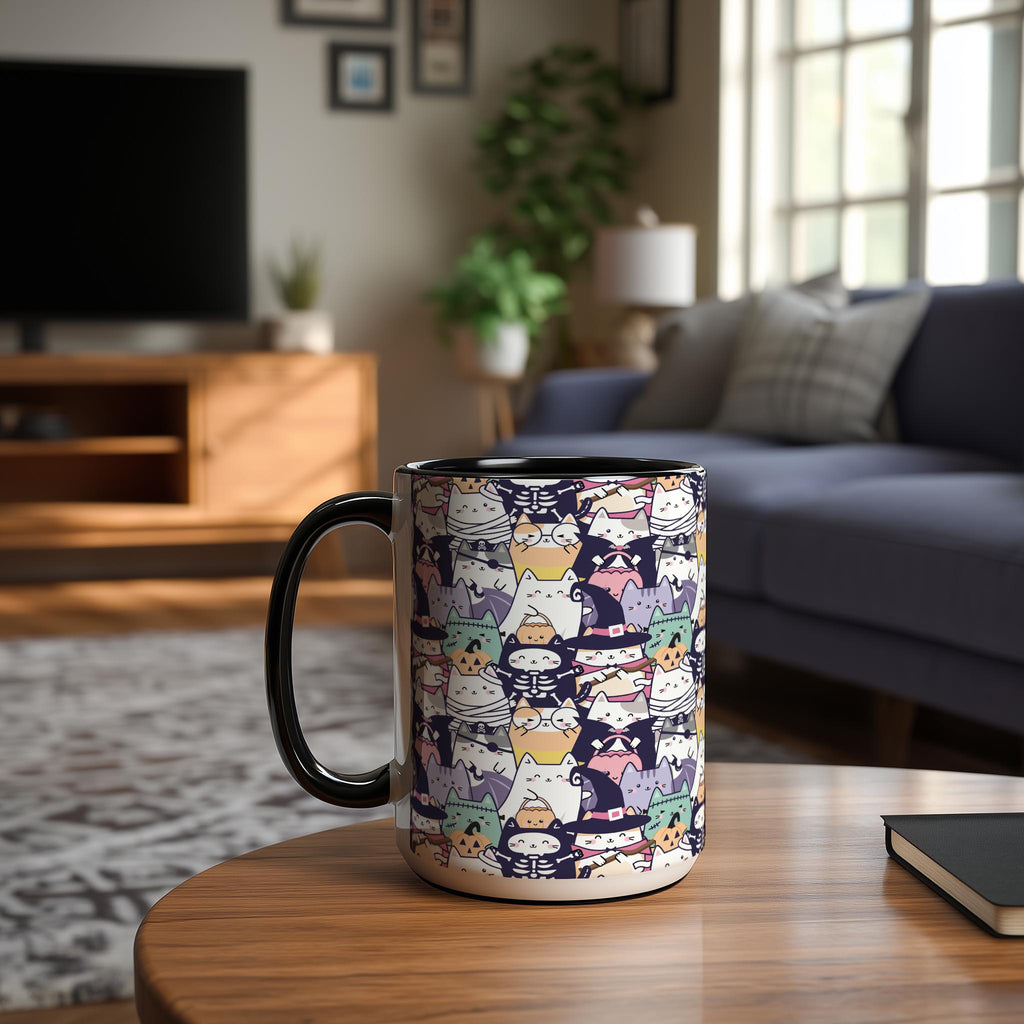 Halloween Cat Pattern - Pet Lovers Mug