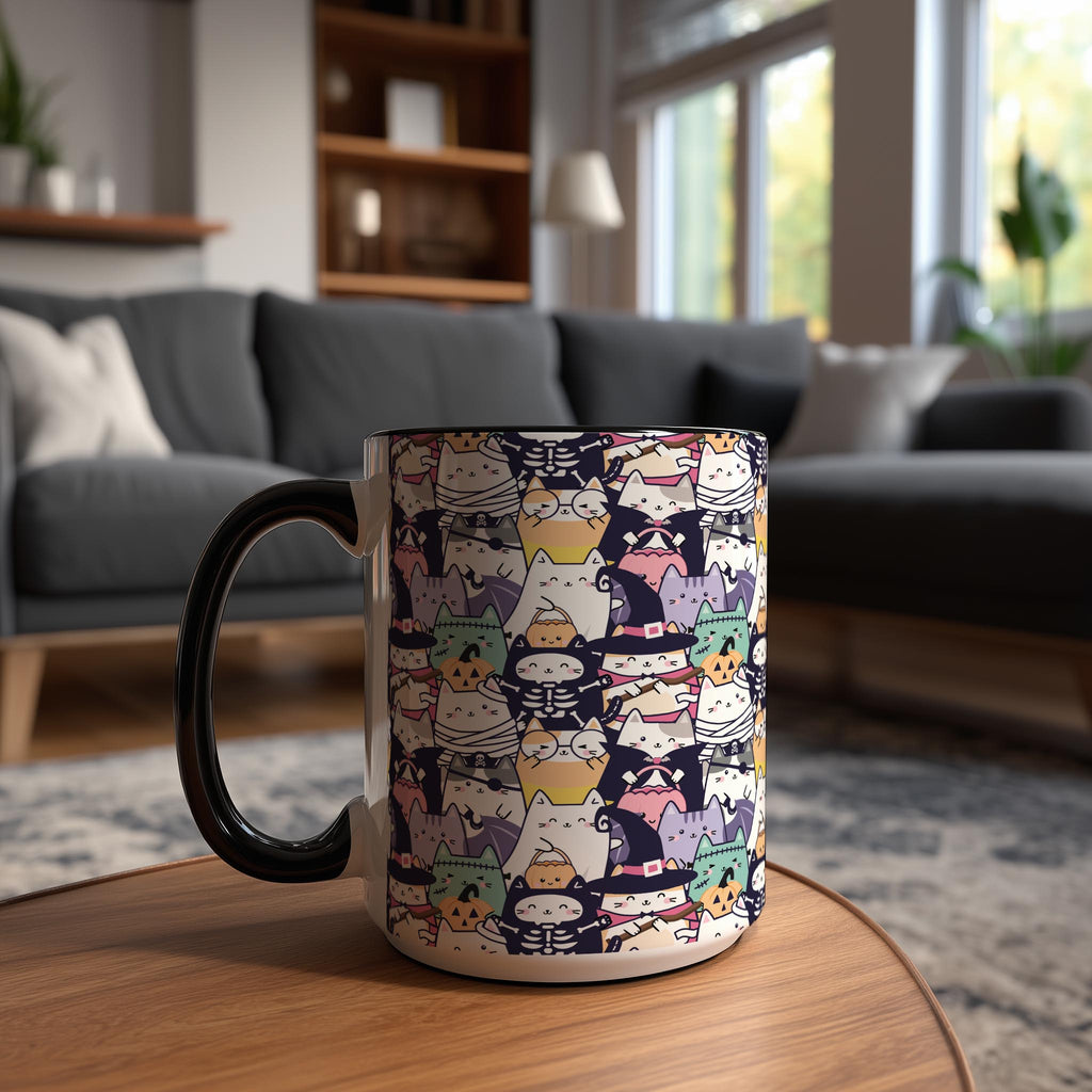 Halloween Cat Pattern - Pet Lovers Mug