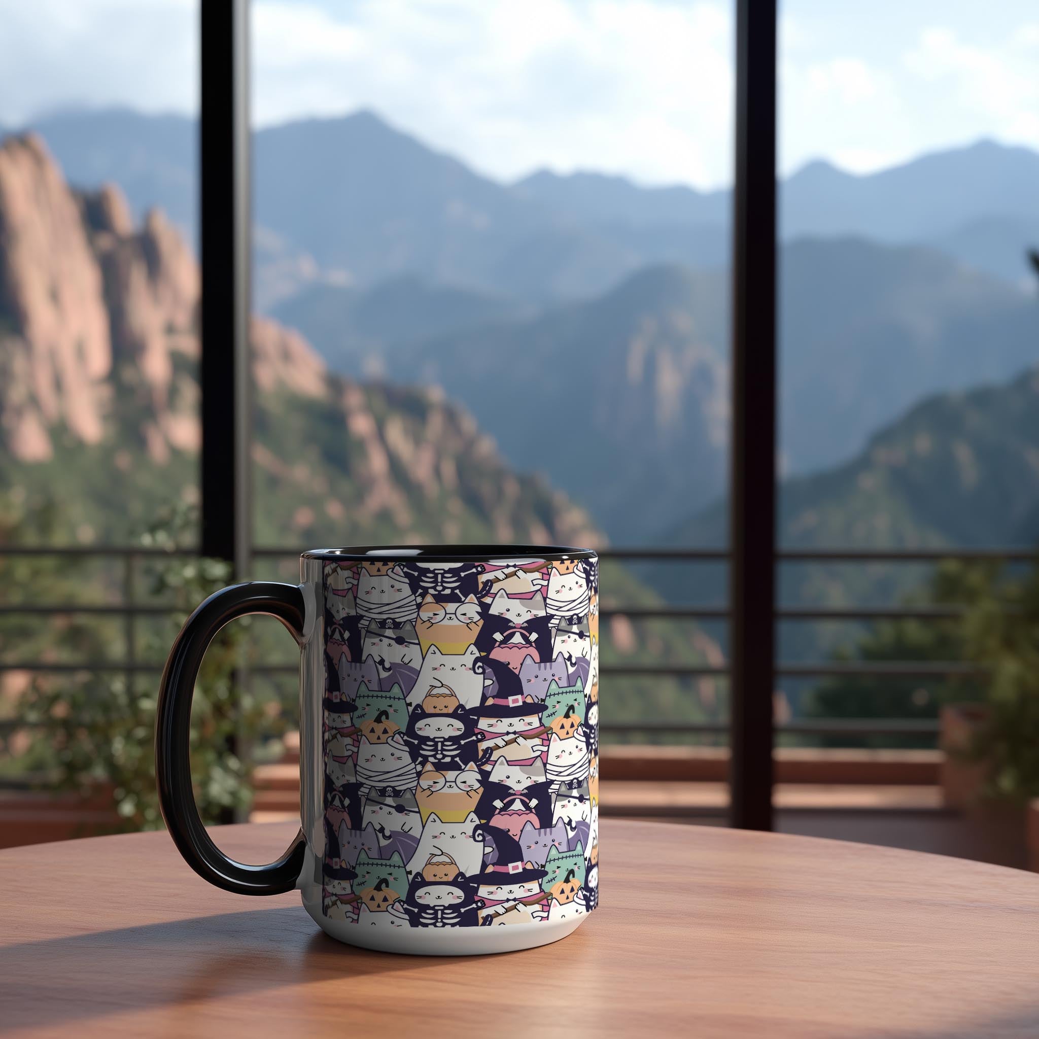 Halloween Cat Pattern - Pet Lovers Mug