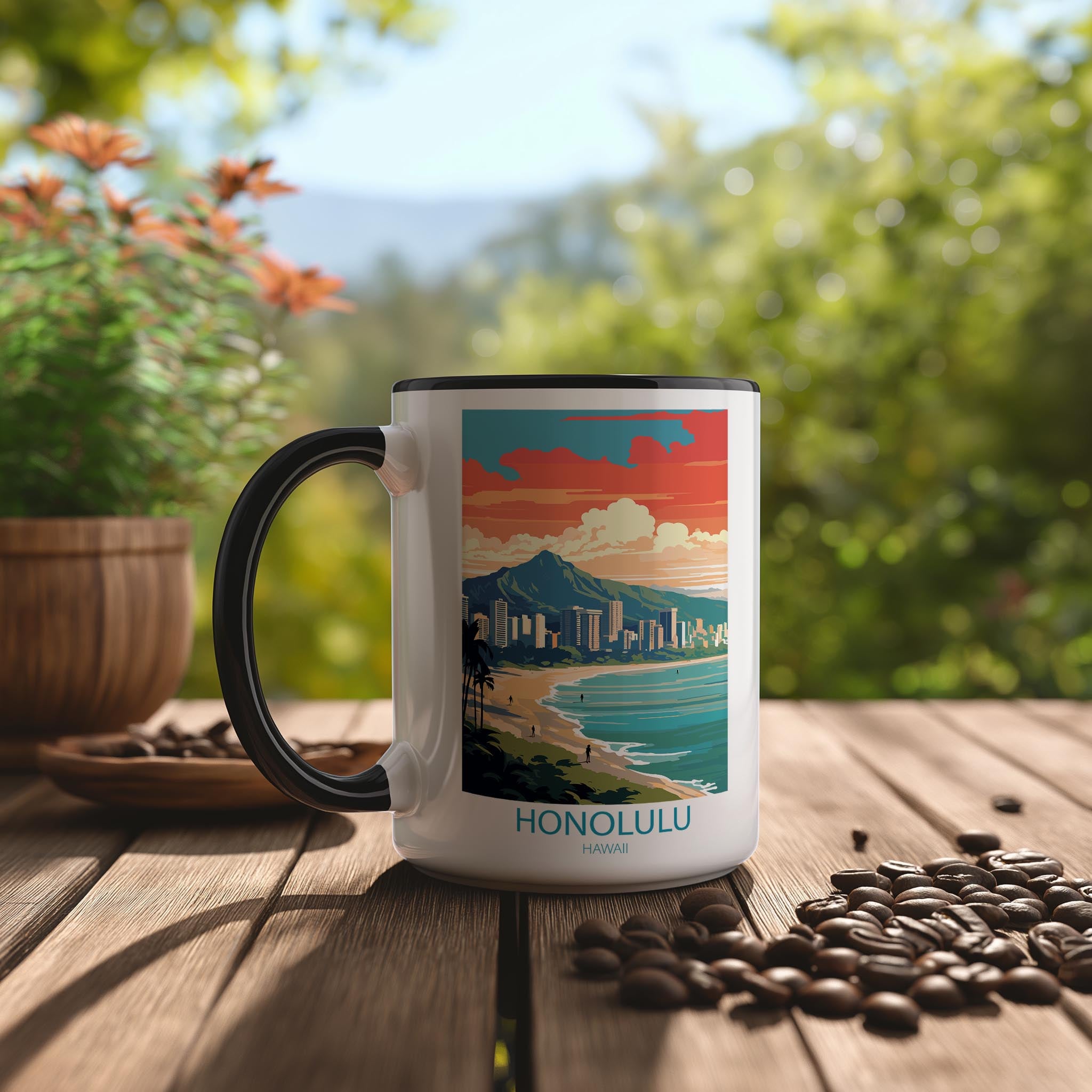 Honolulu - Hawaii - Beautiful Tourist Hotspots Mug